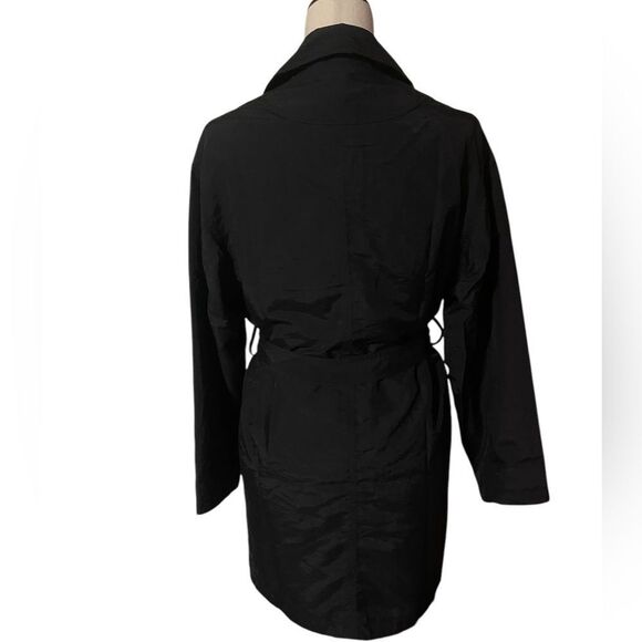 Sigrid Olsen black nylon trench coat mid length size small - Picture 2 of 5